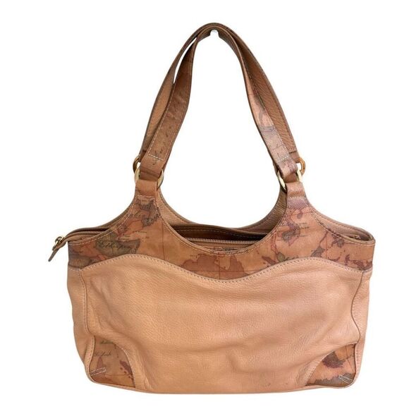 Alviero Martini tan leather shoulder bag made in Italy - Picture 2 of 9